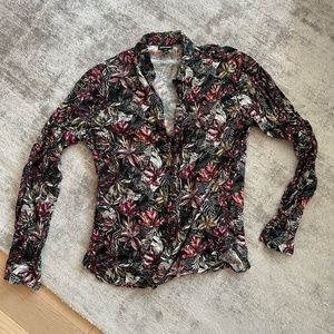 Justcavalli men's 50 floral pattern dress shirt